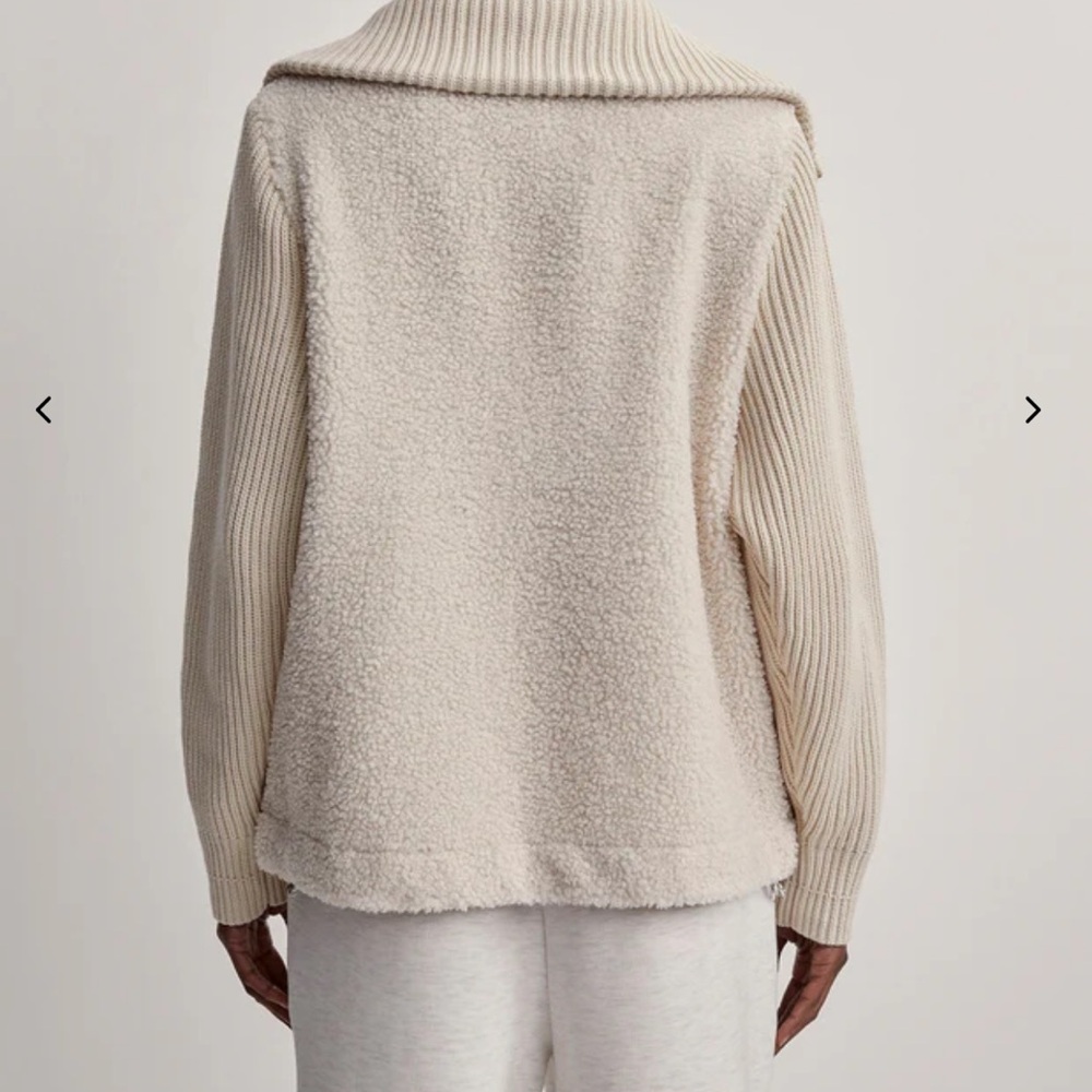Varley Beige Sherpa Zip-Up Jacket - Picture 5 of 9